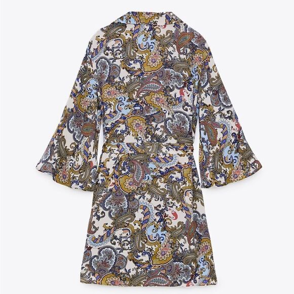 ZARA Printed Shirt Dress New Large - Picture 4 of 5